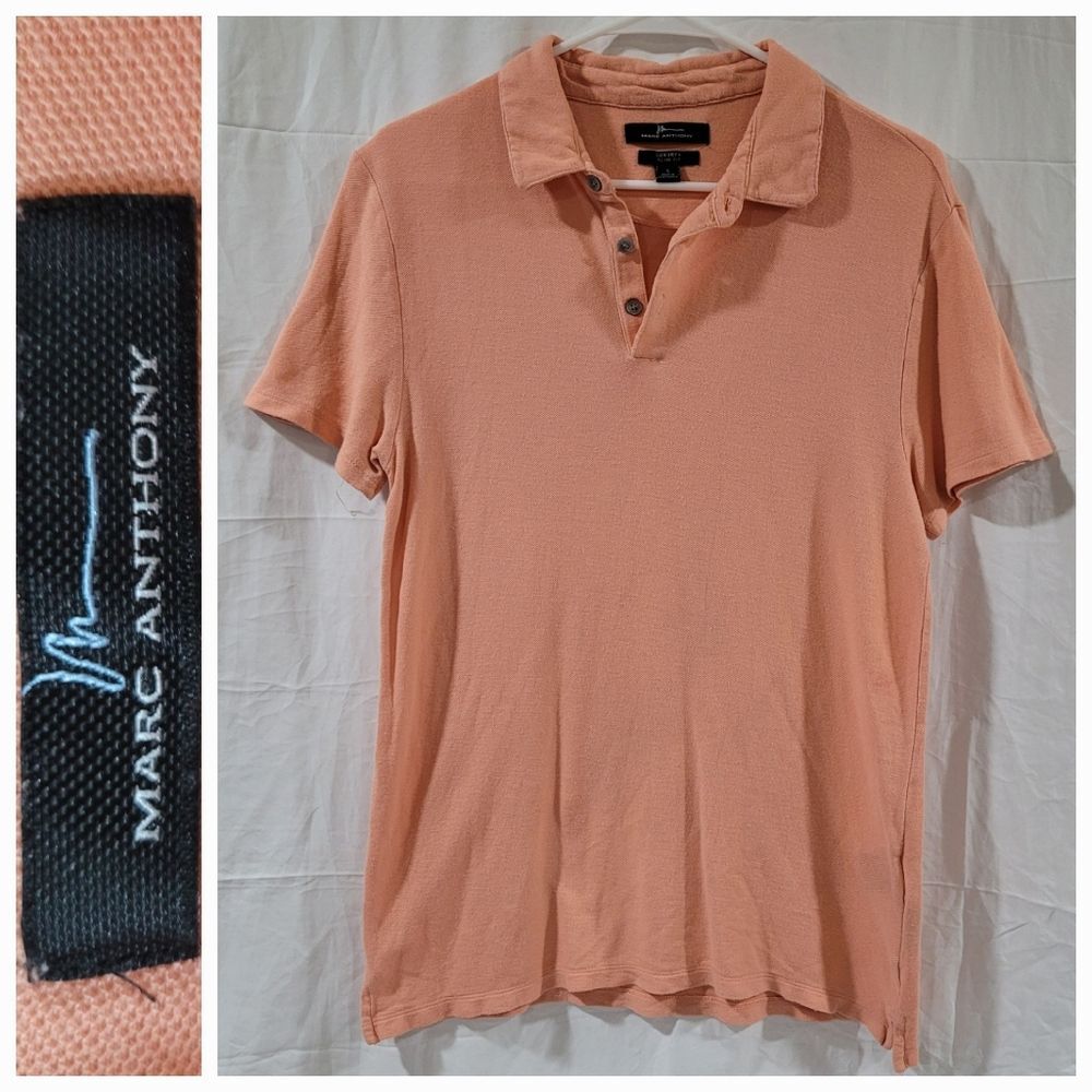 Marc Anthony Slim Fit size small orange Polo Short Sleeve Collar Shirt